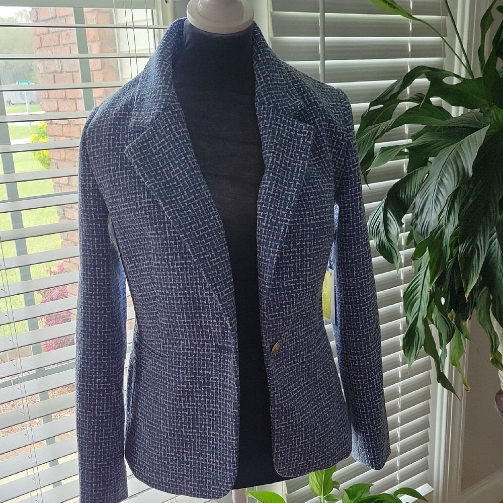 Women's Blue Tweed Jacket